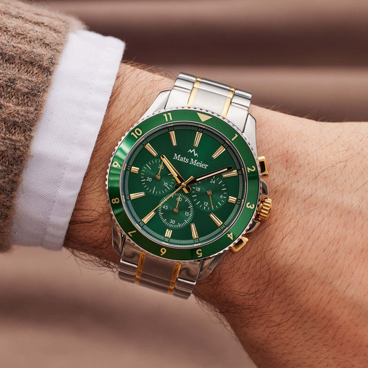 Ponte Dei Salti Chronohraph Mens Watch Silver / Green