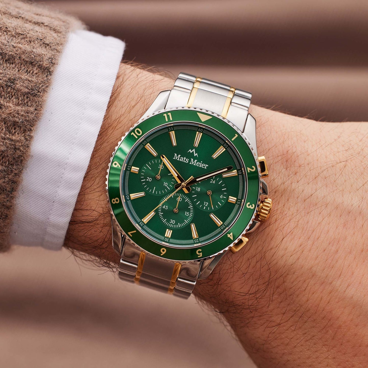 Ponte Dei Salti Chronohraph Mens Watch Silver / Green   