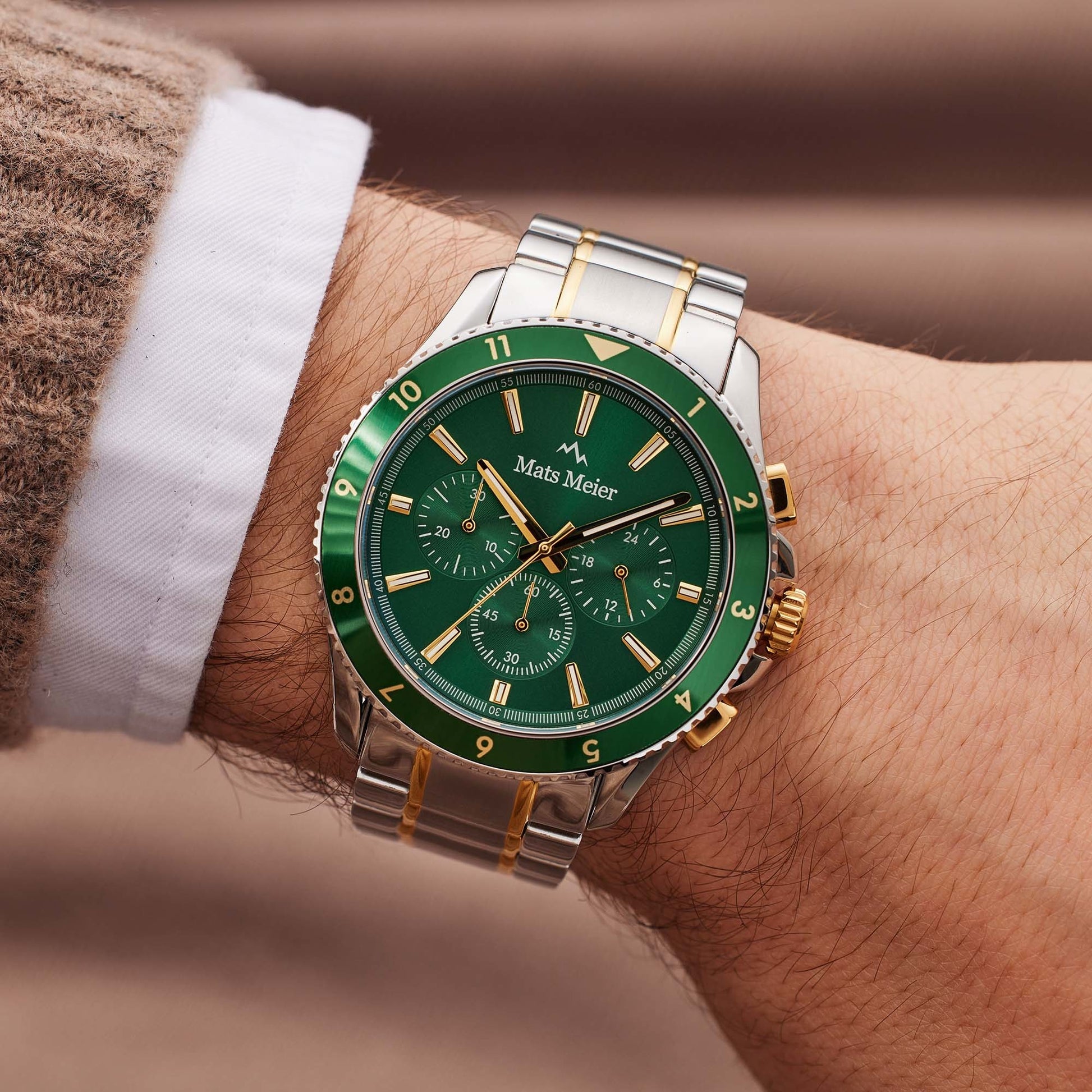 Ponte Dei Salti Chronohraph Mens Watch Silver / Green   