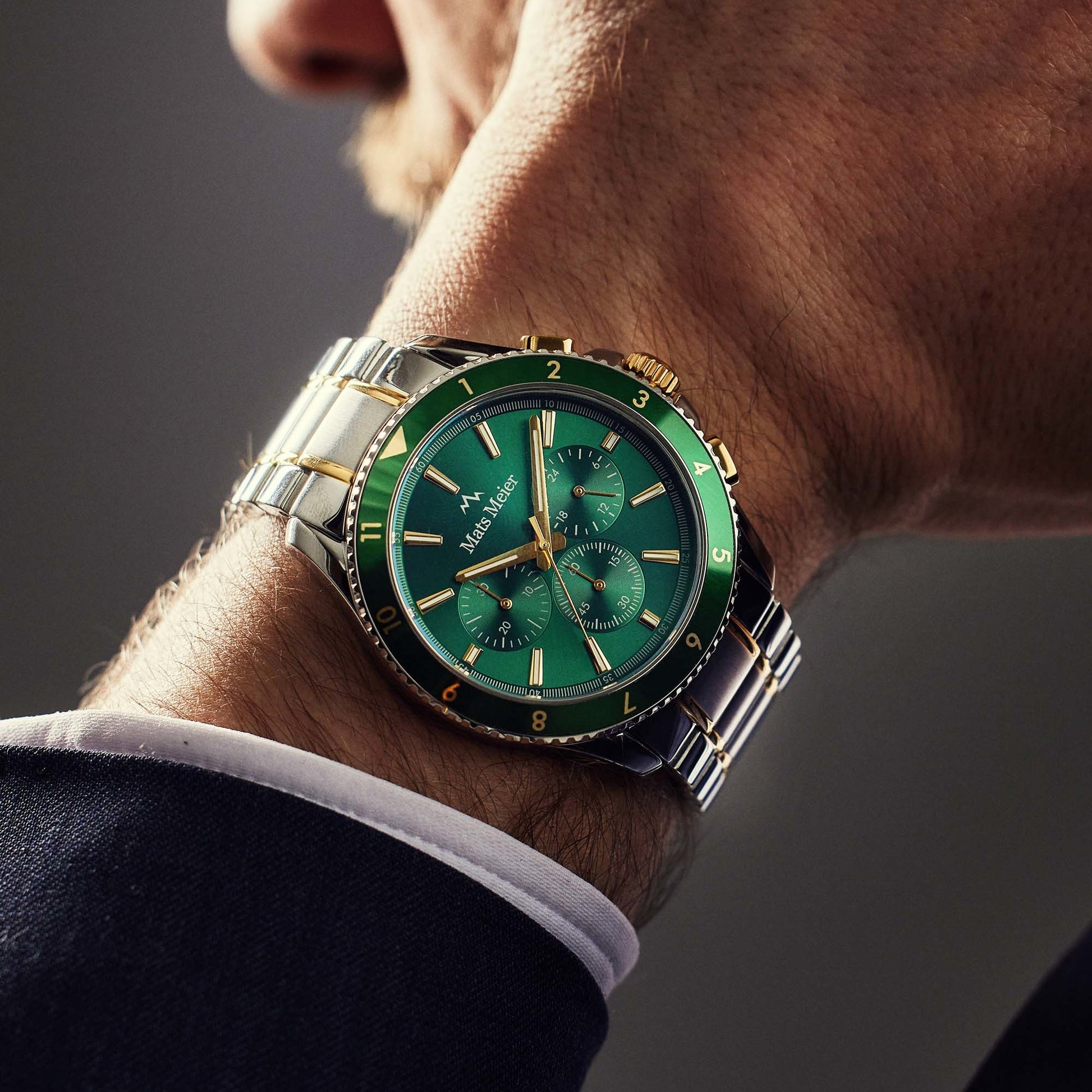 Ponte Dei Salti Chronohraph Mens Watch Silver / Green   