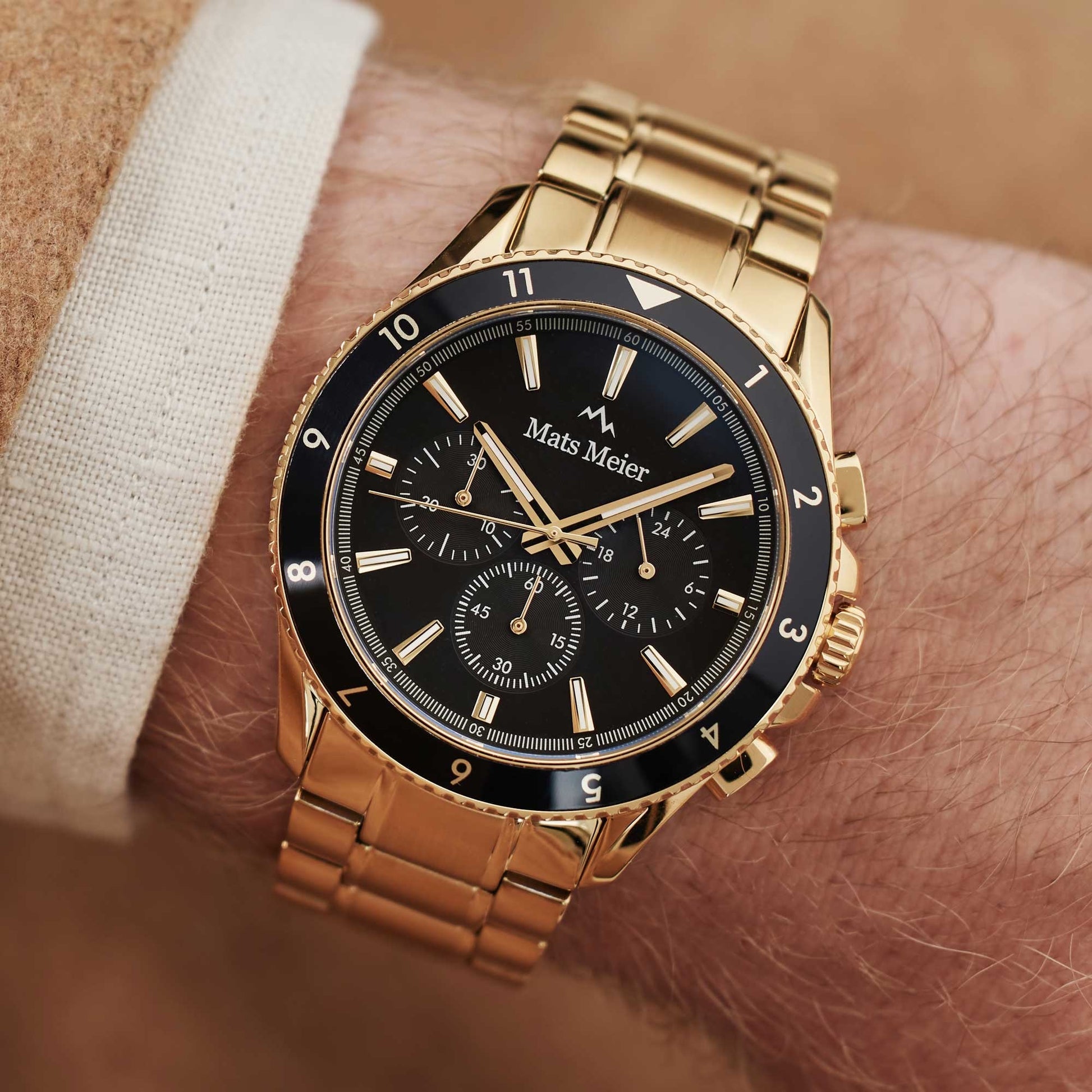 Ponte dei Salti chronograph mens watch gold coloured and black   