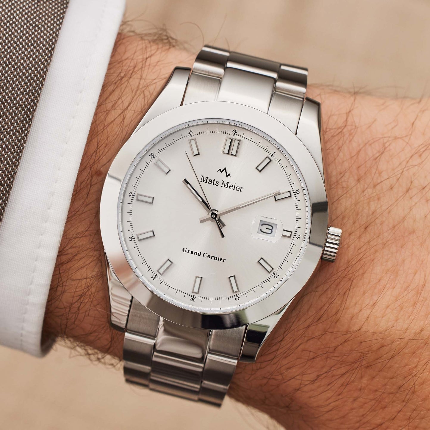 Grand Cornier mens watch silver coloured   