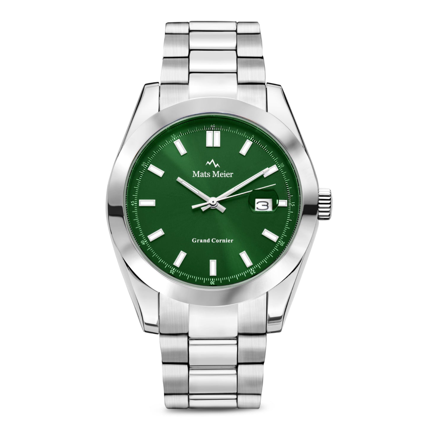 Grand Cornier mens watch silver coloured and green   
