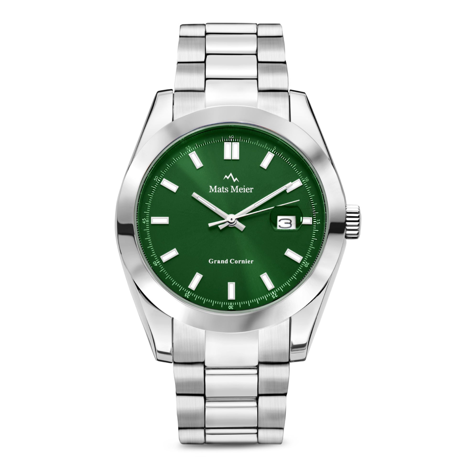 Grand Cornier mens watch silver coloured and green   