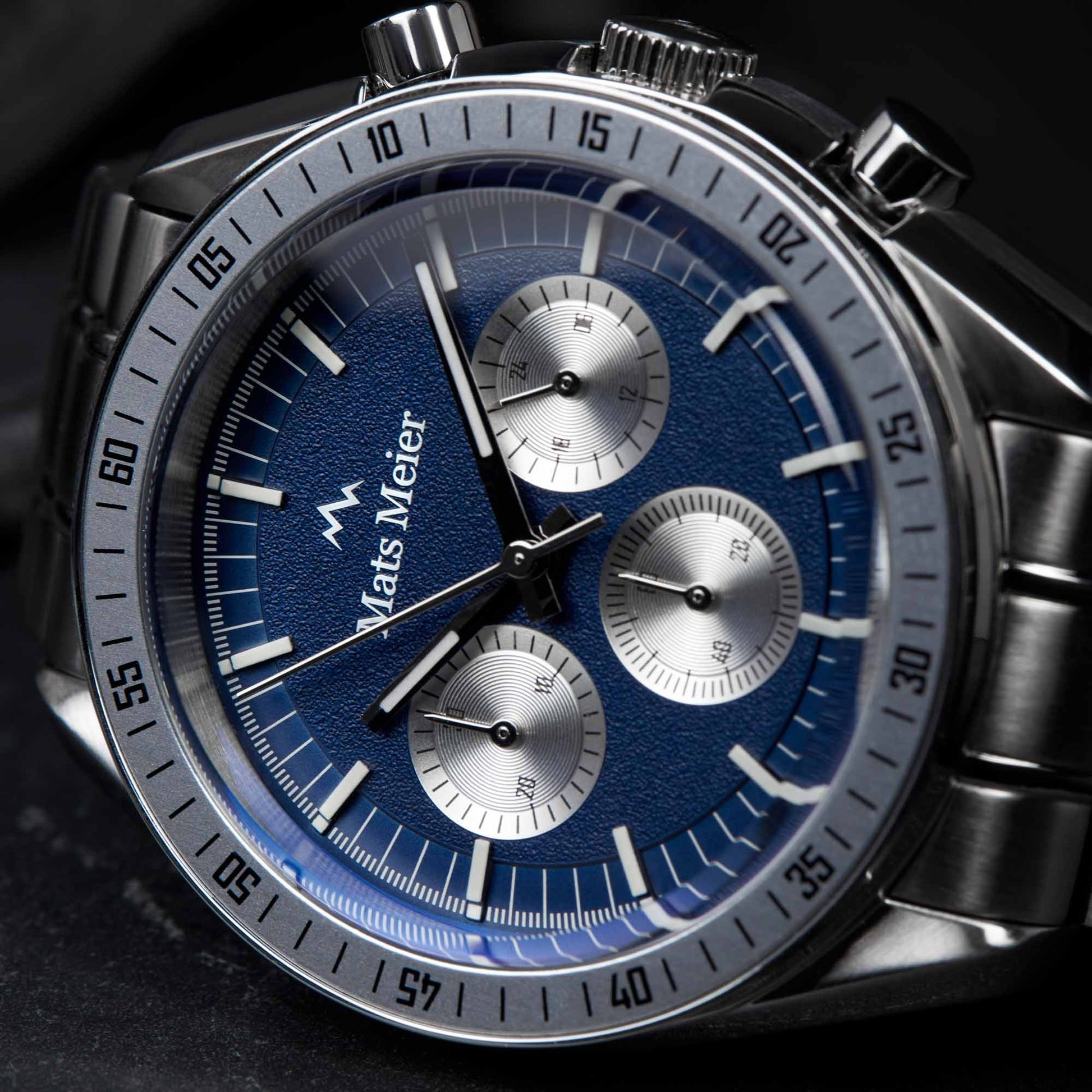 Grand Combin chronograph mens watch and watch box gift set